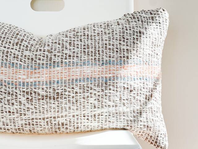 Handmade Hemp Lumbar Pillow Cover Vintage Karen Tribal Design - image 1