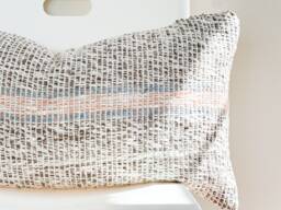 Handmade Hemp Lumbar Pillow Cover Vintage Karen Tribal Design - thumbnail 1