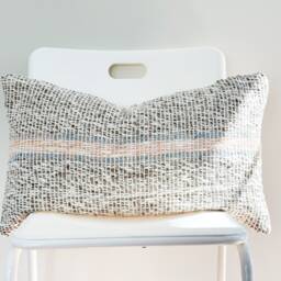 Handmade Hemp Lumbar Pillow Cover Vintage Karen Tribal Design - thumbnail 2