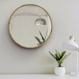Handmade Bamboo Round Wall Mirror Minimalist Boho Decor
