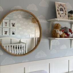 Handmade Bamboo Round Wall Mirror Minimalist Boho Decor - thumbnail 4
