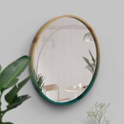 Handmade Bamboo Round Wall Mirror Minimalist Boho Decor - thumbnail 3
