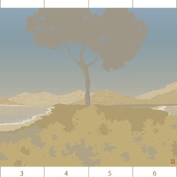 Vista Collection Afternoon. French Designer Boutique Wall Mural Art. Romantic Calm Tranquil Lake Shore Mountains, Elegant Neutral Palette - thumbnail 4