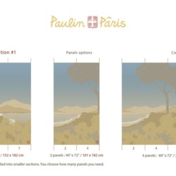 Vista Collection Afternoon. French Designer Boutique Wall Mural Art. Romantic Calm Tranquil Lake Shore Mountains, Elegant Neutral Palette - thumbnail 3