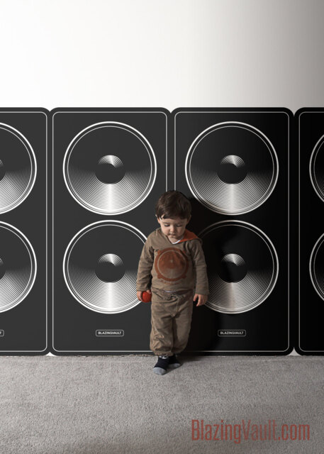 Large Stereo Speakers Wall Decal Dance Party Dj Audio Band Amps Rock Jazz Hip Hop Blues Punk Rap Country R&b Classical Music By Blazingvault - image 1