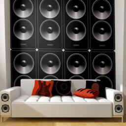 Large Stereo Speakers Wall Decal Dance Party Dj Audio Band Amps Rock Jazz Hip Hop Blues Punk Rap Country R&b Classical Music By Blazingvault - thumbnail 2