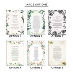 Use Your Own Words Personalised Poem Print Anniversary Gift Framing Floral Wall Decor Handmade Custom Made Wedding Remembrance - thumbnail 2