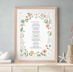 Use Your Own Words Personalised Poem Print Anniversary Gift Framing Floral Wall Decor Handmade Custom Made Wedding Remembrance - thumbnail 1