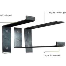 Silver Grey Metal Shelf Bracket Heavy Duty Powder Coated Steel Supports For Floating Shelves, Industrial Rustic Hardware - thumbnail 2