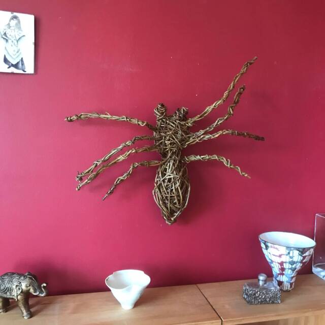 Willow Spider, Web Sculptures, Bugs, Halloween Decorations, Eco Friendly, Wall Hanging, 9Th Anniversary, Autumn Father's Day - image 1