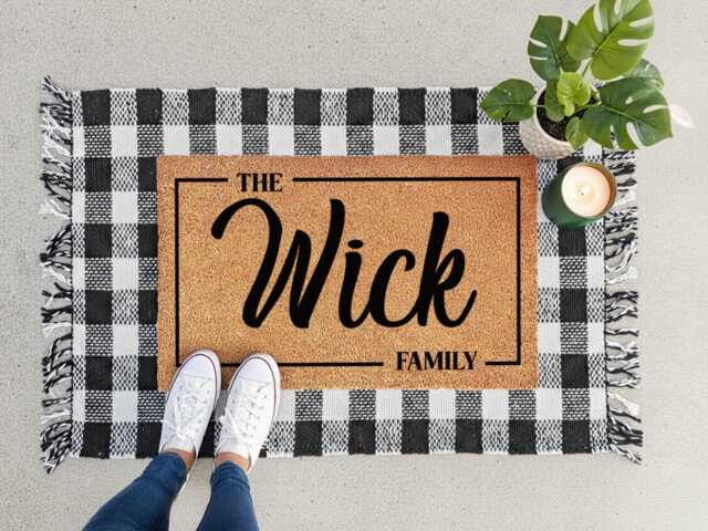 Durable Personalised Doormat - Custom Family Entrance Mat Outdoor Porch Rug - image 1