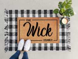 Durable Personalised Doormat - Custom Family Entrance Mat Outdoor Porch Rug