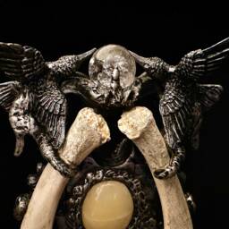 Ursula's Pewter Pendant, Bone, Agate, Quartz, Amethyst, Jade, Geode, Obsidian, Tiger's Eye, Turquoise Sculpture - thumbnail 4