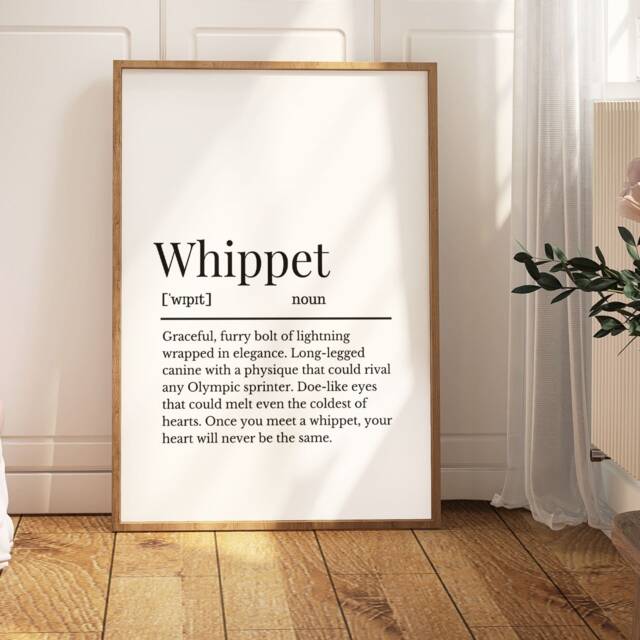 Whippet Definition Print, Wall Print For Owner, Mum, Gift Idea Owner - image 1