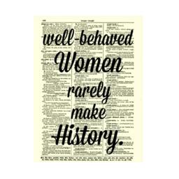 Feminist Art Print, Well Behaved Women Quote, Upcycled 1897 Dictionary Page - thumbnail 3