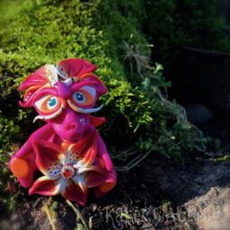 "Polymer Clay Flower Dragon " - thumbnail 1