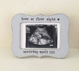 Love At First Sight Picture Frame Gift Ultrasound Baby Shower Gift Grandparents Nursery Room Decor - thumbnail 1