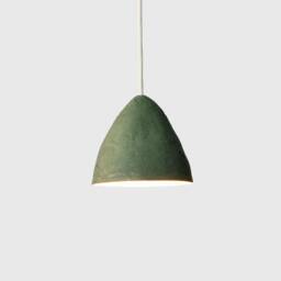 Bedside Lamp Conica Small, Cute Night Light, Unique Lamp From Paper Mache in Green Veronese Colour - thumbnail 3