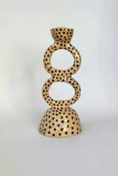 Handmade Ceramic Polka Dot Candle Holder Modern Minimalist Home Decor, Candlestick - thumbnail 1