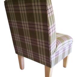 Bedroom Chair On Wooden Beech Coloured Legs - Kintyre Sagetartan Fabric - thumbnail 4