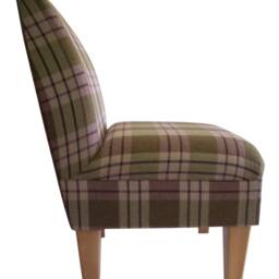 Bedroom Chair On Wooden Beech Coloured Legs - Kintyre Sagetartan Fabric - thumbnail 3