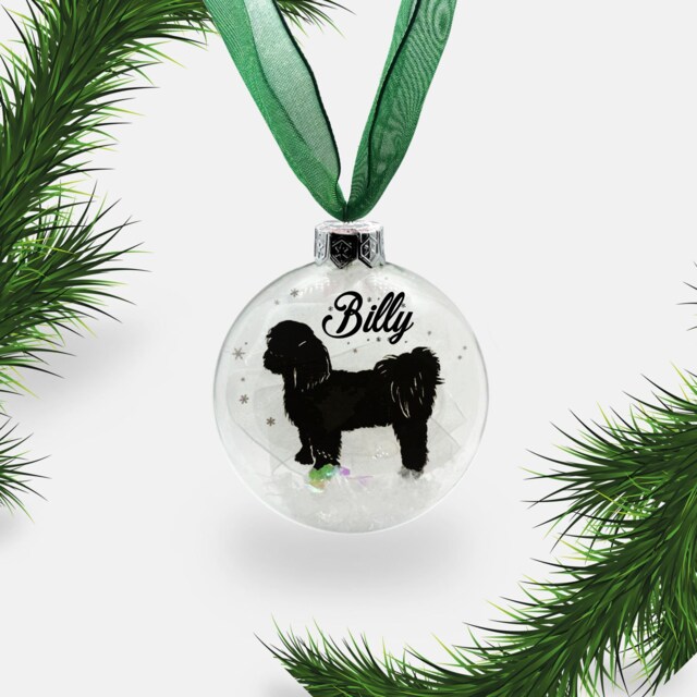 Shih Tzu Dog Personalised Ornament - Custom Glass Christmas Bauble - image 1