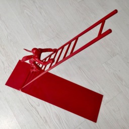 Red Climbing Angel Sculpture, Cast Bronze On Iron Stand - thumbnail 4