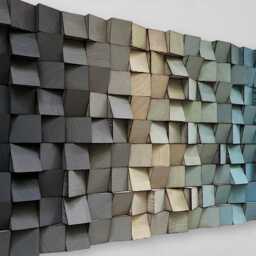 Reclaimed Wood Wall Art - Grey Blue Mosaic, Sound Diffuser - thumbnail 2