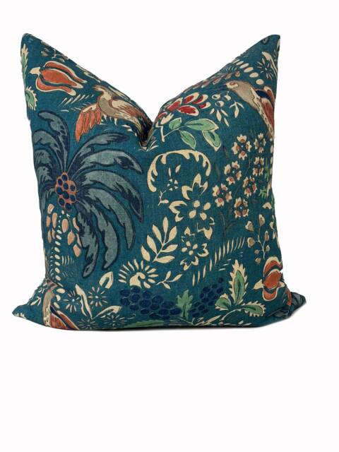 Mulberry Fantasia Teal Double Sided Pillow Cover Cushion - image 1