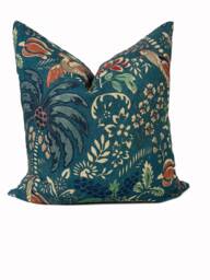 Mulberry Fantasia Teal Double Sided Pillow Cover Cushion - thumbnail 1