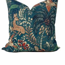 Mulberry Fantasia Teal Double Sided Pillow Cover Cushion - thumbnail 3