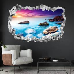Sea Sunset Rocks Wall Decal Sticker Mural Poster Print Art Home Bedroom Office Decor Kr46 - thumbnail 2