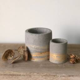 Unique Concrete & Gold Planter/Personalised Home Decor Gift - thumbnail 2