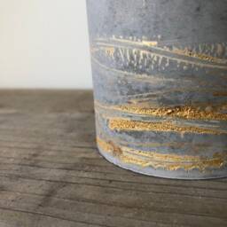 Unique Concrete & Gold Planter/Personalised Home Decor Gift - thumbnail 3