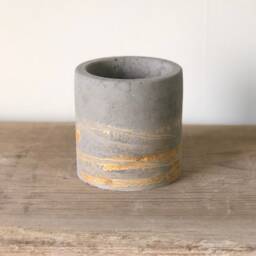 Unique Concrete & Gold Planter/Personalised Home Decor Gift