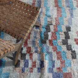 Handmade Abstract Berber Wool Rug Artisanal Moroccan Carpet - 9, 5x6, 8 Ft - thumbnail 3