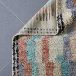 Handmade Abstract Berber Wool Rug Artisanal Moroccan Carpet - 9, 5x6, 8 Ft - thumbnail 4