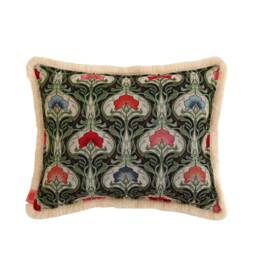 Green Medusa Cushion With Fringe, Decorative Pillow, Cotton Pillow For Living Room, Bedroom, Modern Pillows - thumbnail 3