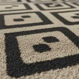Handwoven Wool Kilim Rug Black & White Geometric Diamond Design - thumbnail 2