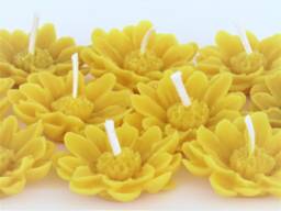 Pure Beeswax Tealight 6 Sweet Flower Beeswax Handmade Candles For Saint Valentine Set - thumbnail 1