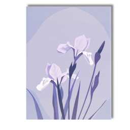 Soft Lavender Iris Floral Illustration Contemporary Botanical Design Canvas Wall Art Print Decor Picture Ready To Hang - thumbnail 1