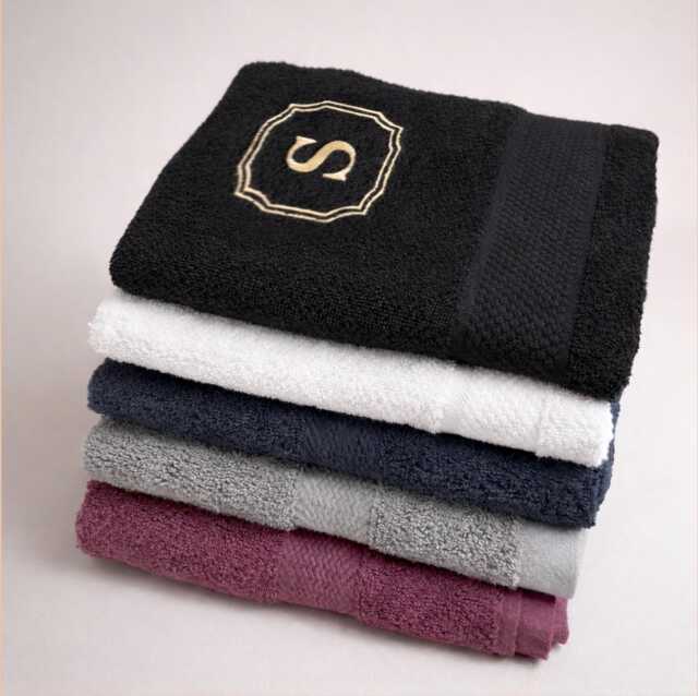 Monogrammed Cotton Towel Personalized Embroidered Bath & Hand Set - image 1