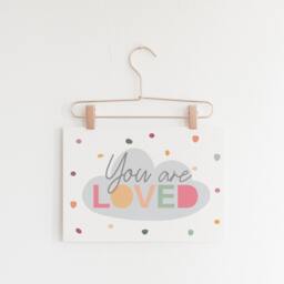 You Are Loved Print, Girls Nursery Pastel Prints, Bedroom Decor, Playroom Wall Art, Art - thumbnail 2
