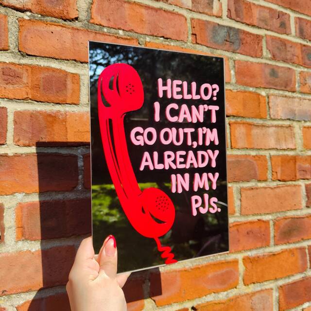 Hello I Can't A4 Mirror Home Decor - image 1