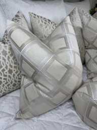 Champagne Geometric Cushion Cover Sofa Bed, Scatter Pillow For Livingroom - Bedroom, Throw Cover, Power - thumbnail 1
