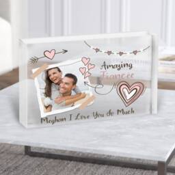 Amazing Fiancee Gift Photo Frame Personalised Clear Acrylic Block - Gift, Keepsake Custom