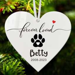 Personalised Dog Memorial Christmas Tree Decorations Pet Baubles Gifts Custom Clear Acrylic Hanging Xmas Bereavement - thumbnail 2