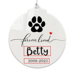 Personalised Dog Memorial Christmas Tree Decorations Pet Baubles Gifts Custom Clear Acrylic Hanging Xmas Bereavement - thumbnail 4