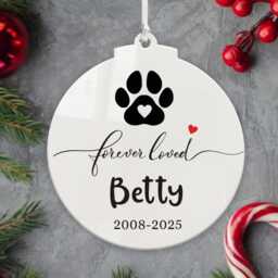 Personalised Dog Memorial Christmas Tree Decorations Pet Baubles Gifts Custom Clear Acrylic Hanging Xmas Bereavement - thumbnail 3