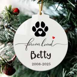 Personalised Dog Memorial Christmas Tree Decorations Pet Baubles Gifts Custom Clear Acrylic Hanging Xmas Bereavement